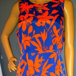 Floral pattern sleeveless midi dress